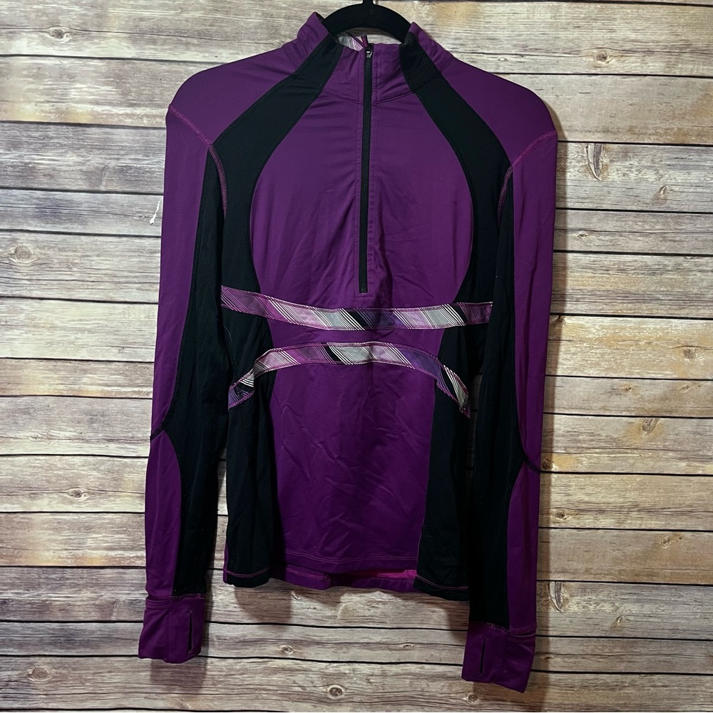 Lululemon 1/4 Zip Pullover Purple Long Sleeve shirt jacket 8? D4